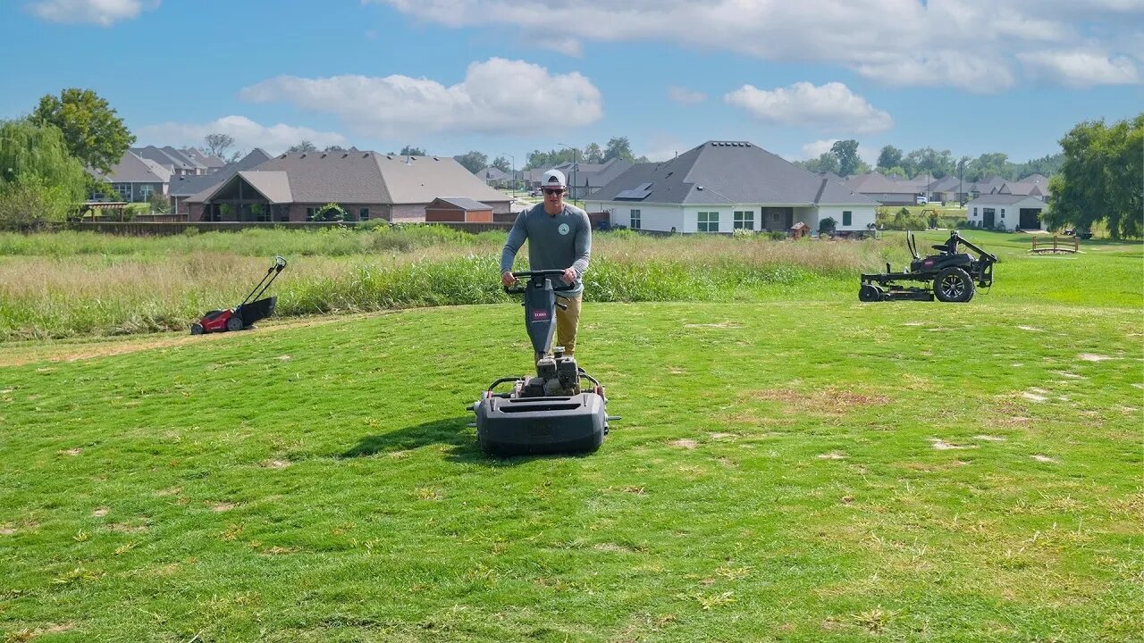 First Mow on the Ultra Dwarf Bermuda Green