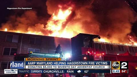 AARP donates 5K to Hagerstown fire victims