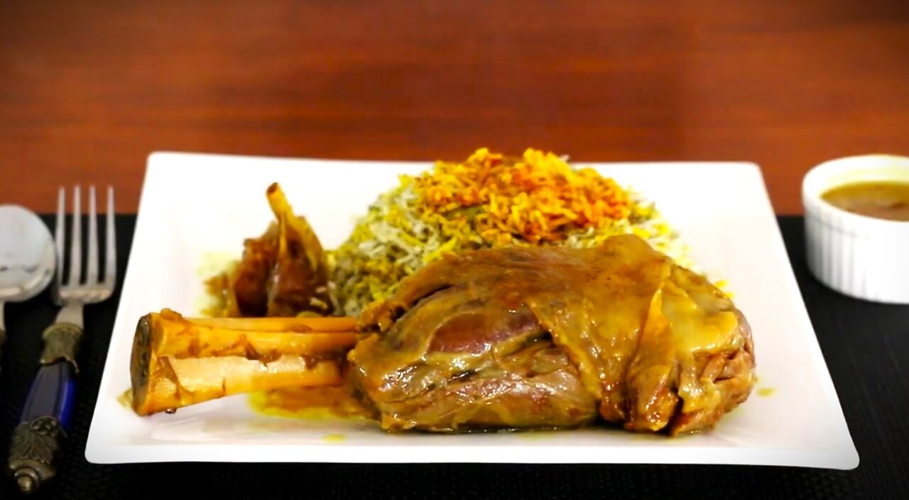 Lamb shank recipe _ slow cooked lamb shank herbal rice