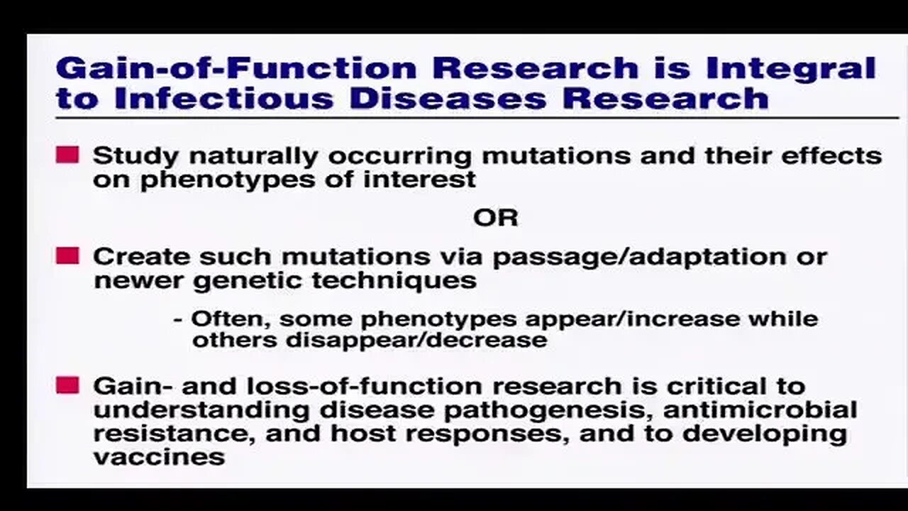 Dr. Fauci Gain Of Function 2012 Lecture