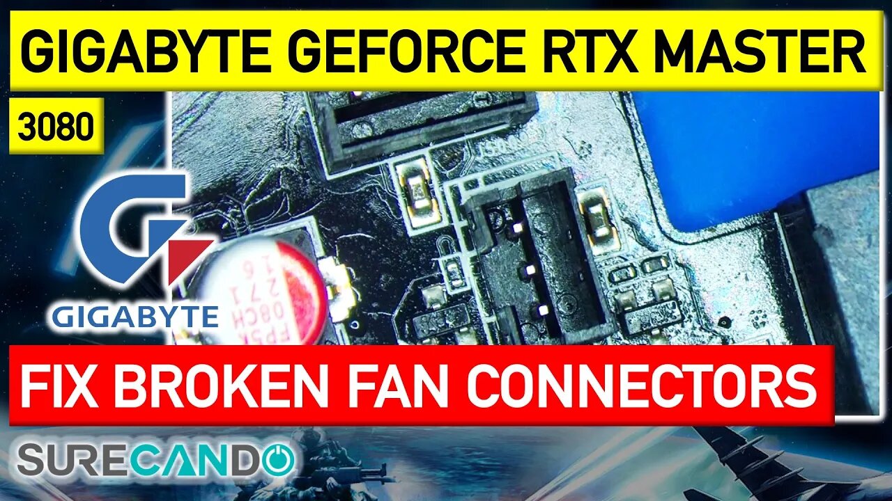 AORUS GeForce RTX 3080 MASTER 10G Fix Broken Fan Connector Thick PCB Tough One! Gigabyte