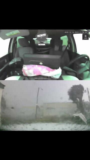 Video caught from a dashcam inside a Done Rite Hauling work truck during the second the tornado hit: