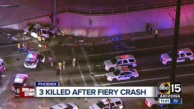 Three dead after fiery wreck near I-17 and Greenway