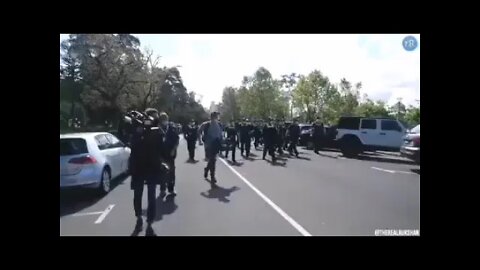 Australian protesters gets beaten down by police enforcers