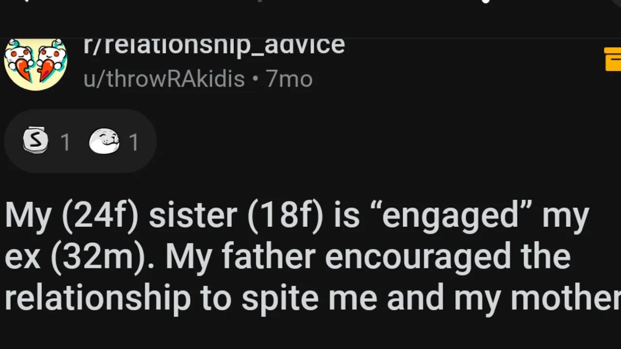 MY SISTER IS ENGAGED TO MY EX-BOYFRIEND.....AND MY FATHER IS ENCOURAGING TO SPITE ME AM MY MOM.