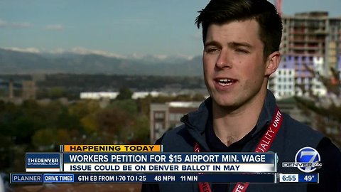 Workers petition for $15 airport minimum wage