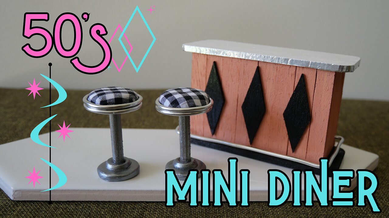 I made a miniature diner bar and stools #shorts ミニダイナーカウンター作ってみた