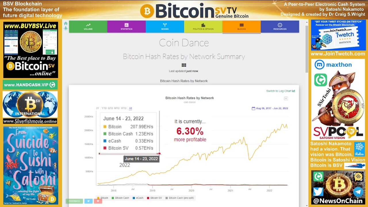 SirToshi's Charts: BSV Hashrate & Profitability Up!!!
