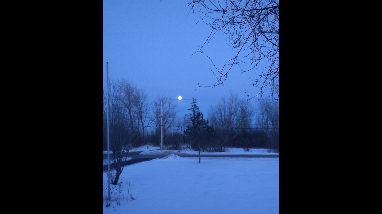 Beautiful Full Winter Moon And Sky