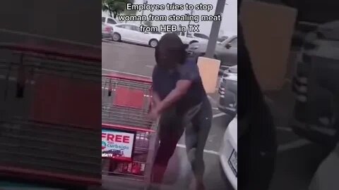 Employee attempts to stop woman who Cleared Out the Meat Department in Texas