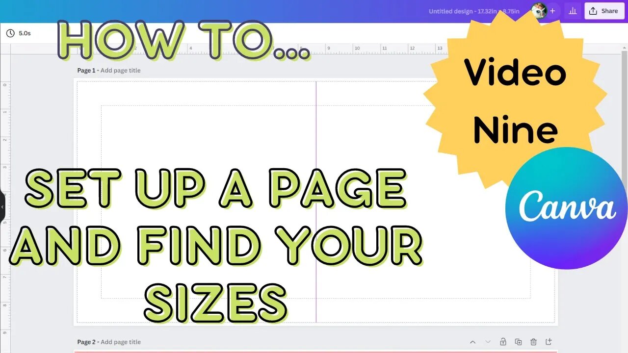 Canva children's book tutorial. How to set up a page finding the right size for our book. Video 9.