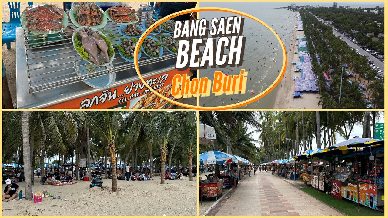 Bang Saen Beach หาดบางแสน - Closest Beach to Bangkok -With Drone Footage - Chon Buri Thailand 2024