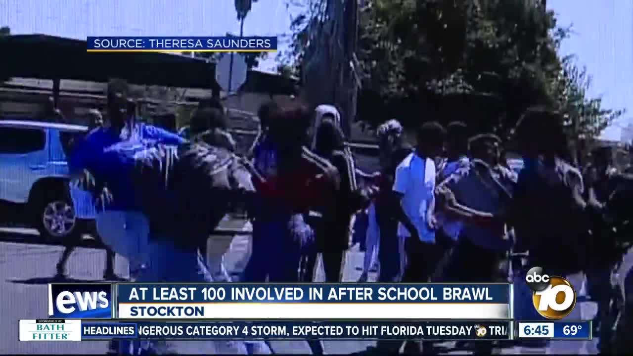 At least 100 involved in after school brawl