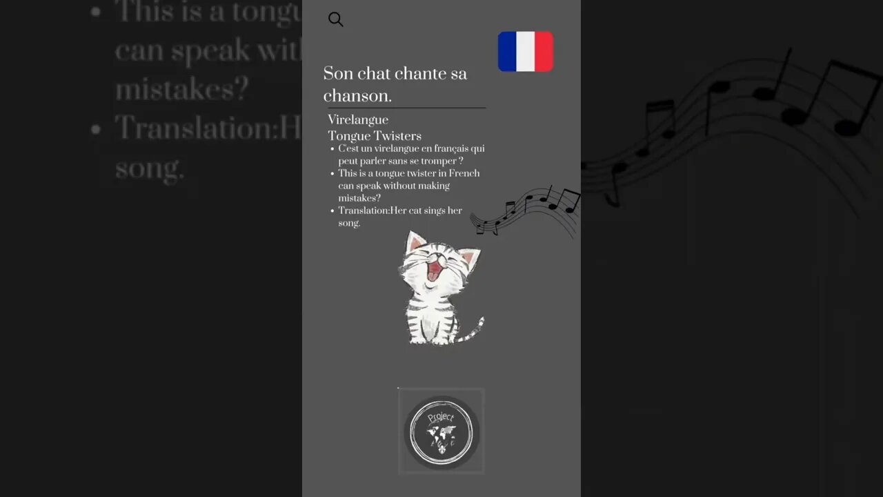 🇫🇷 Tongue Twisters/Virelangue-Son chat chante sachanson.