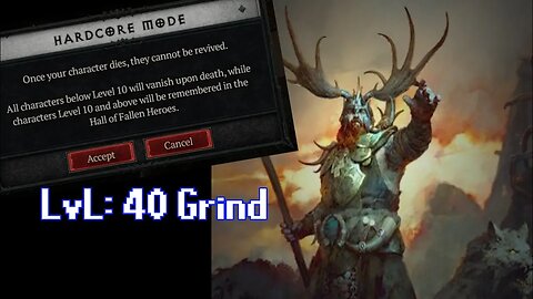 Diablo4 | HC: Druid Grind - LvL 40 push