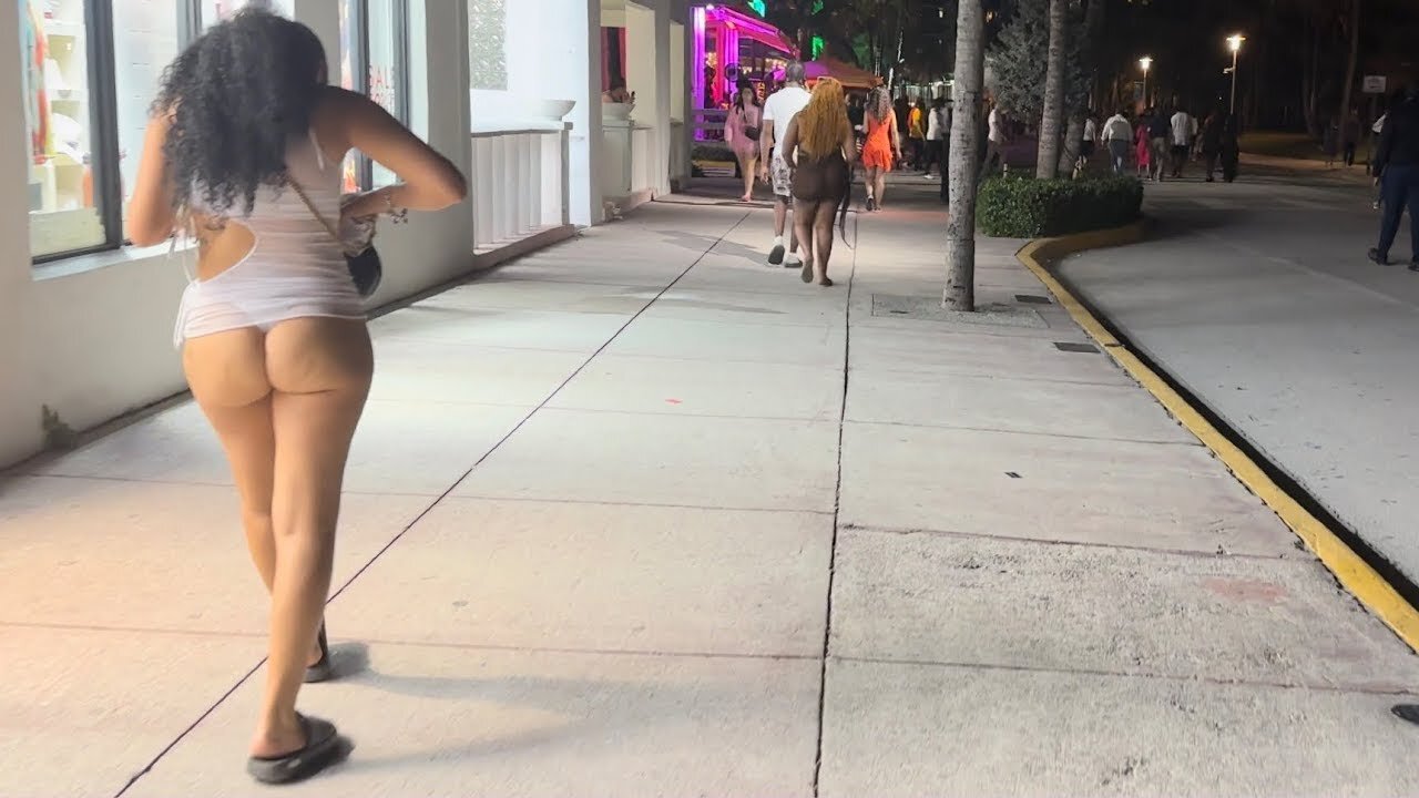  MIAMI BEACH NIGHT WALK DURING SPRING BREAK FULL TOUR.