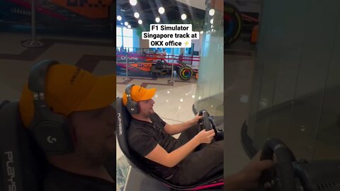 #shorts #f1singapore Singapore track F1 Simulation at OKX office #crypto #invest #fast