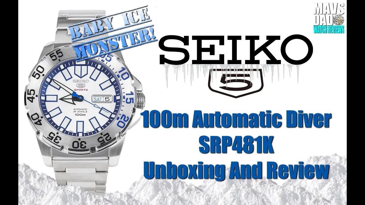 Nice Colorway! | Seiko Five Baby Ice Monster 100m Automatic Diver SRP481K Unbox & Review