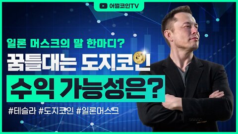 [10분요약]일론 머스크 말 한 마디에 꿈틀대는 도지코인 수익가능성은? 비트코인 2억 가는길 멀다|비트코인 전망 차트분석 실시간 생방송 쩔코TV Elon musk Doge coin