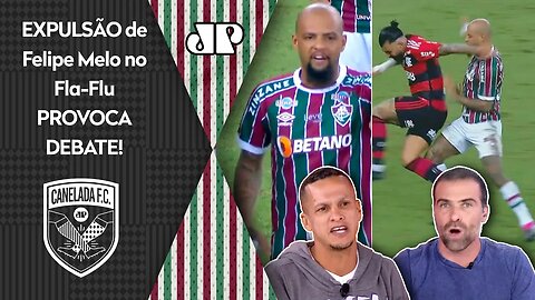 "O Felipe Melo ENTRA E RASGA o Gabigol! Cara, ele SEMPRE quer..." EXPULSÃO no Fla-Flu é DEBATIDA