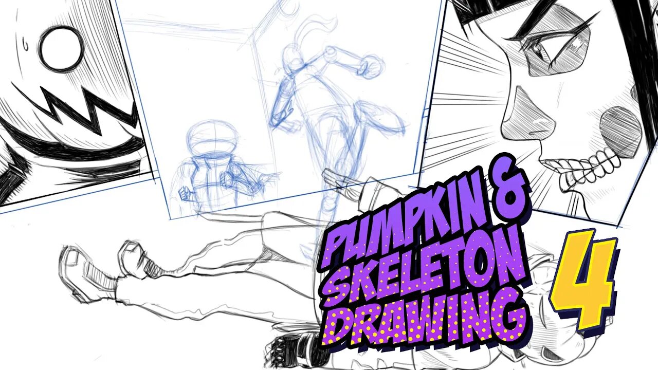 Spooktacular Halloween Art: Pumpkin & Skeleton Drawing Tutorial ft. Frankbrox – Part 4