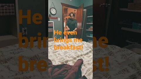 Reward him by filming his every move 😆