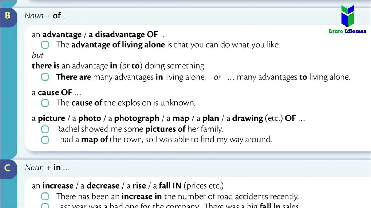 129 - Noun + preposition reason of, cause of etc. - ENGLISH GRAMMAR IN USE - Unit 129 - Intermediate