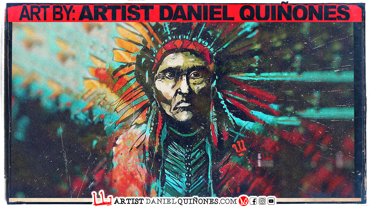 Time-Lapse Drawing & digital art | Native American Indian | - by Artist Daniel Quinones