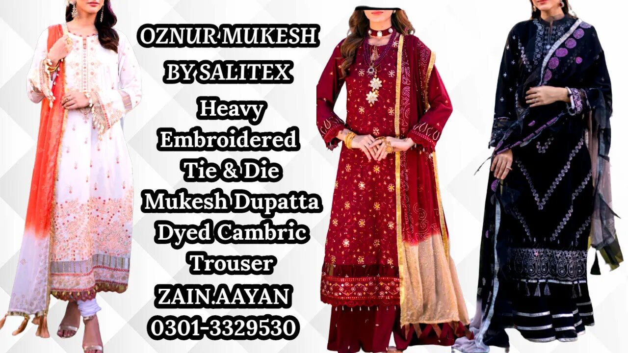 OZNUR SALITEX Heavy Embroidered Mukesh Dupatta || ZAIN.AAYAN COLLECTION || #video #youtubevideo