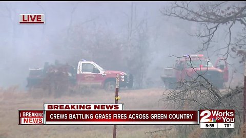 Grass fire burns near Mannford as residents wait in worry