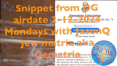 Gematria snippet from OG air date 2-12-2024