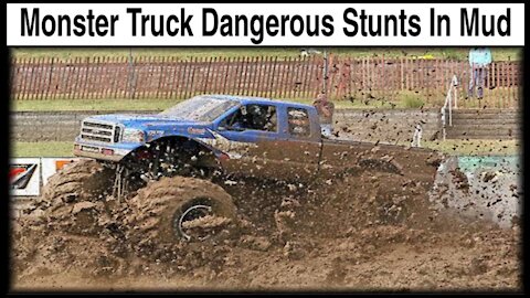 Monster Truck Stunts In Mud