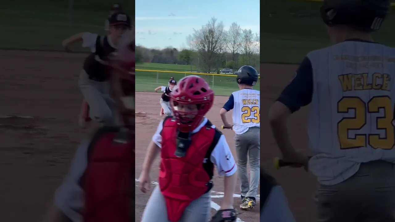 David meets Goliath at Home plate #baseball #sports #bubba #grandkids
