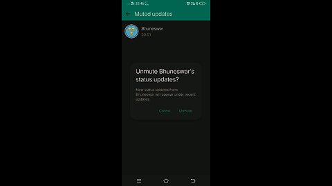 whatsapp mute status unmute