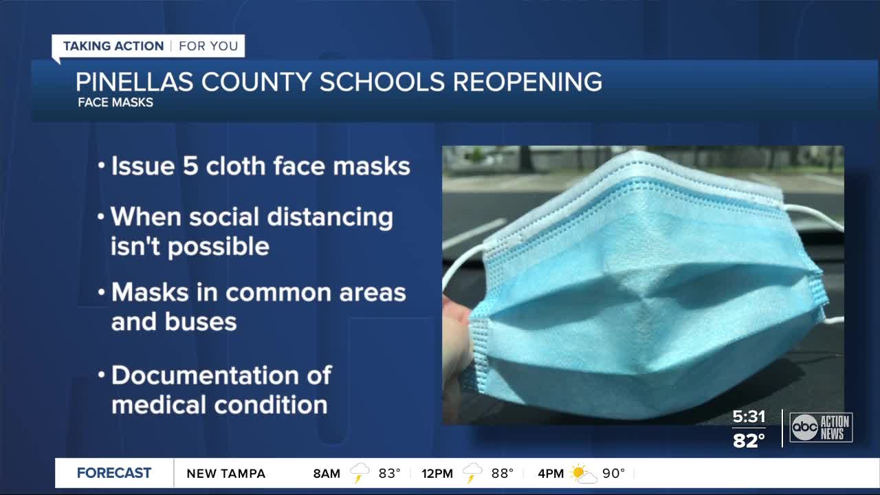 Pinellas Schools to require students and staff to wear masks, according to 'ReOpening Plan' draft