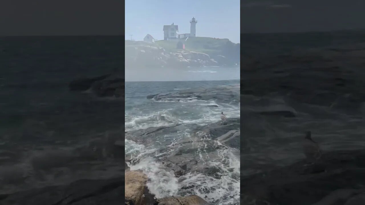 The sounds of the ocean at Cape Neddick, Maine (nubble light). #shorts