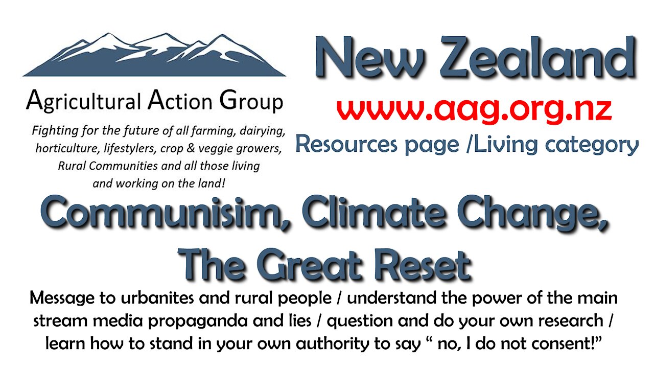 2021 JUL 02 AAG NZ Message to urbanites and rural people SOME REAL FACTS Climate Change