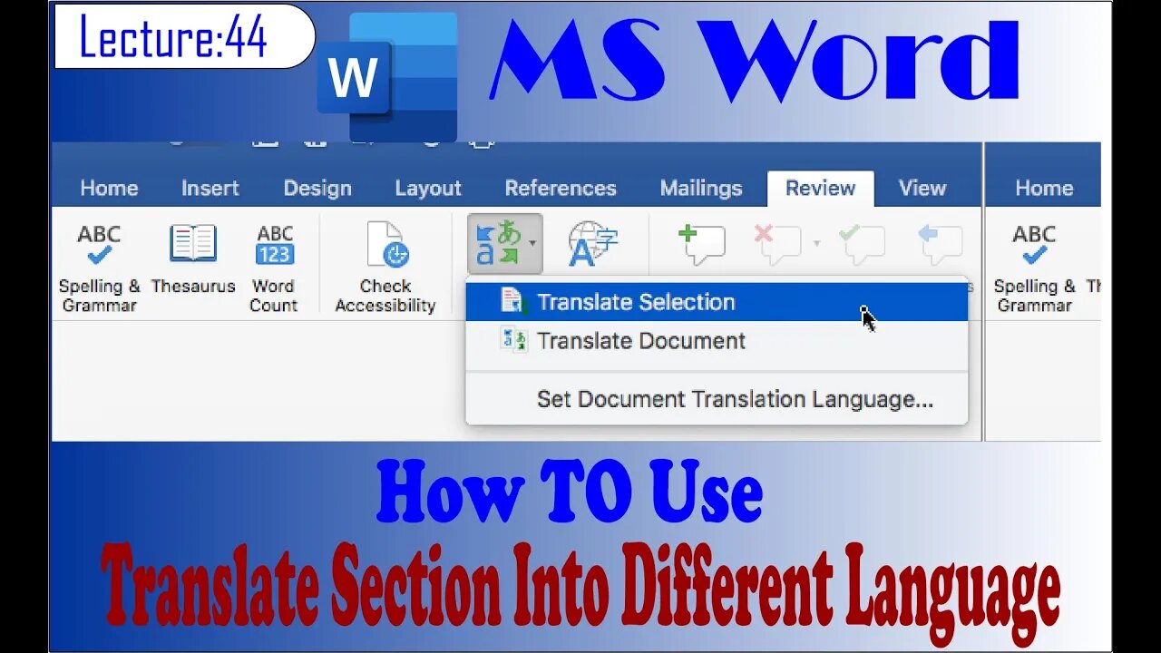 How to translate text into a different language in Microsoft Office|Using Translator|Sadar Khan Tv