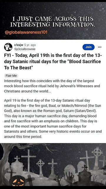 April 19th is the First Day of the 13 Satanic Ritual Days