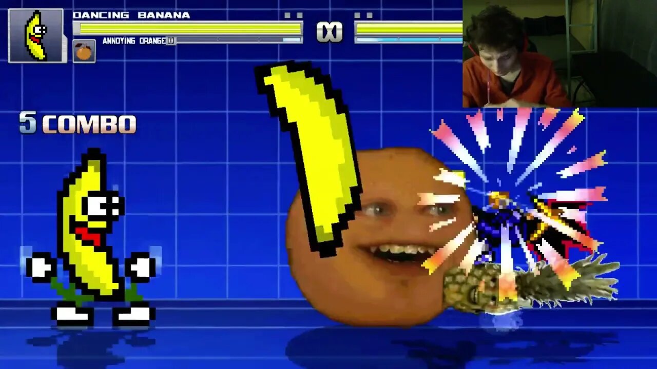 Fruit Characters (Annoying Orange And Dancing Banana) VS Yami Yugi In An Epic Battle In MUGEN