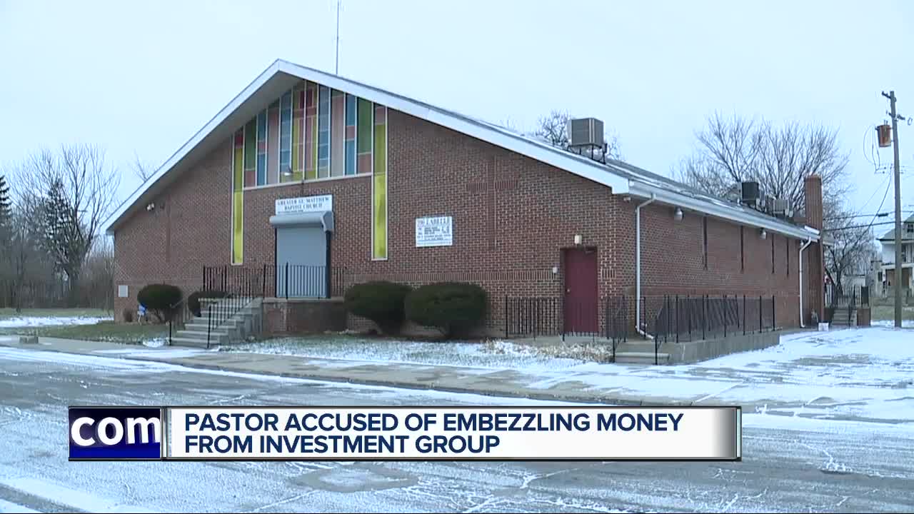 Pastor accused of embezzling money from investment group