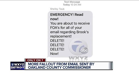 Oakland County Commissioner facing calls to resign in wake of 7 Action News report on DELETE! DELETE! DELETE! text