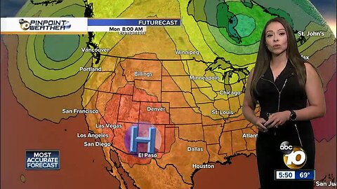 10News Pinpoint Weather with Meteorologist Angelica Campos