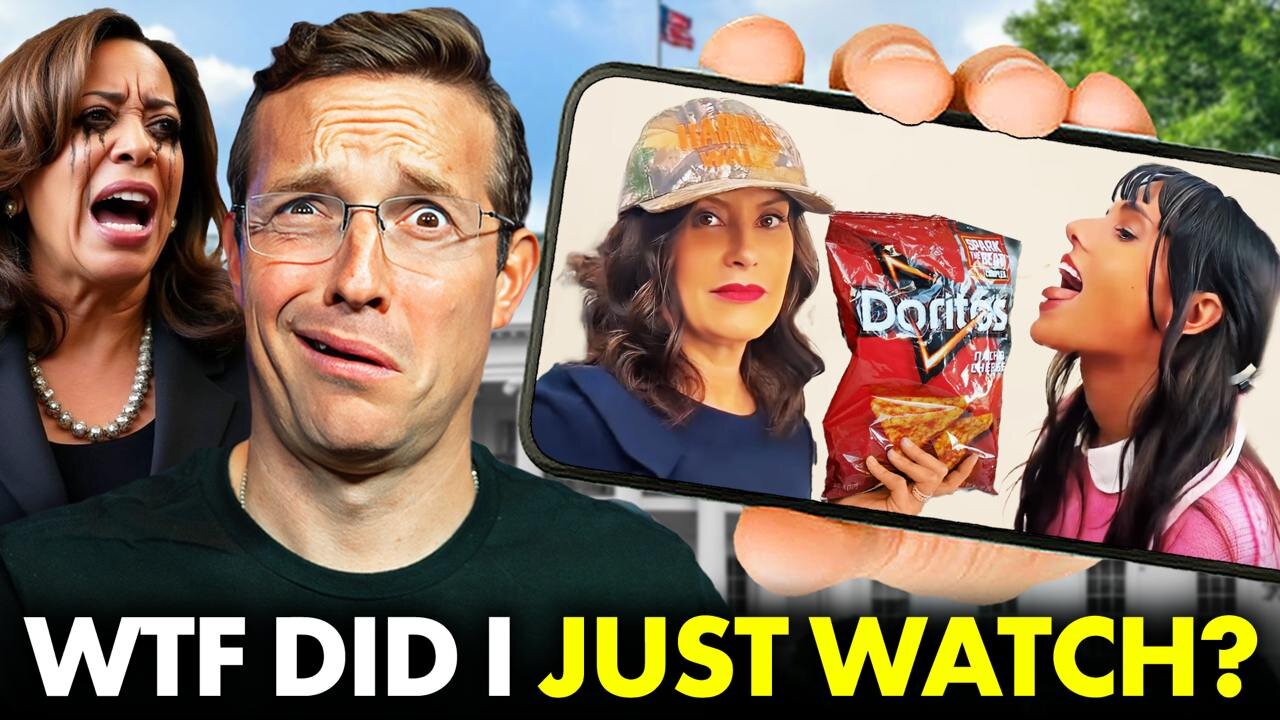 JOY! Kamala Campaign Films ‘Soft-Core Lesbian P*rn’ With Influencer On Her Knees Eating Doritos 😬