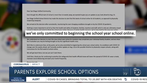 Parents explore other school options amid pandemic