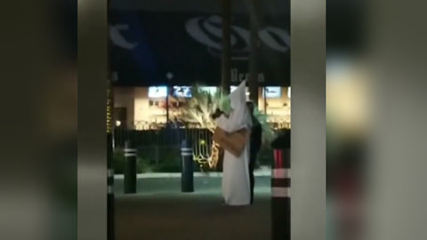 Video shows person wearing KKK attire on Las Vegas Strip