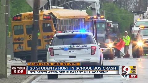 20 students hurt in school bus crash