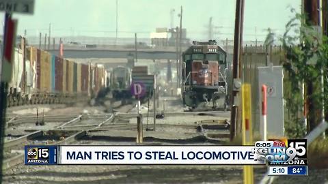 Phoenix man tries turning locomotive into a runaway train