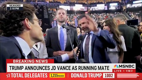 Don Jr. calls an MSNBC reporter a clown to his face, as he well deserved for this garbage question.