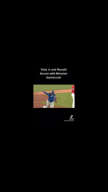 Vlad jr hits over the green monster and Ronald Acuna goes 461 feet out center field! #mlb #homerun